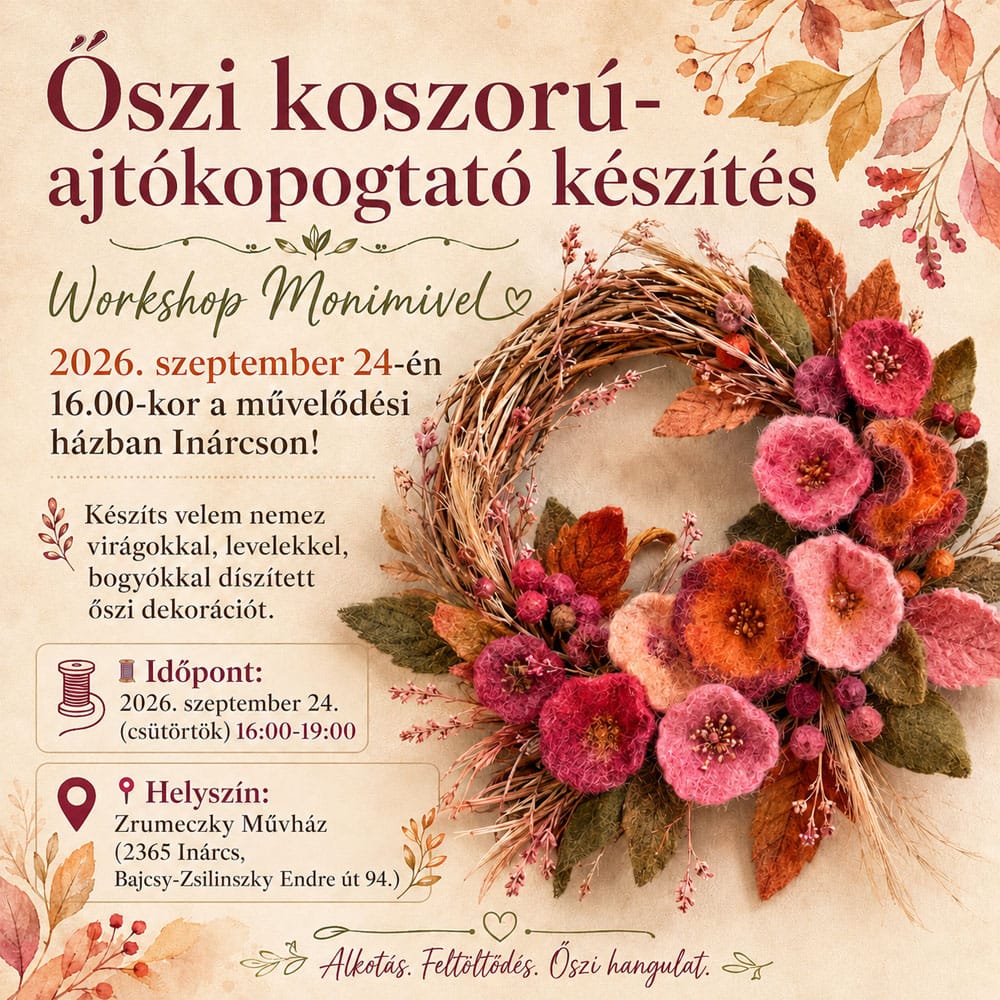 Őszi koszorú- ajtókopogtató készítés Workshop